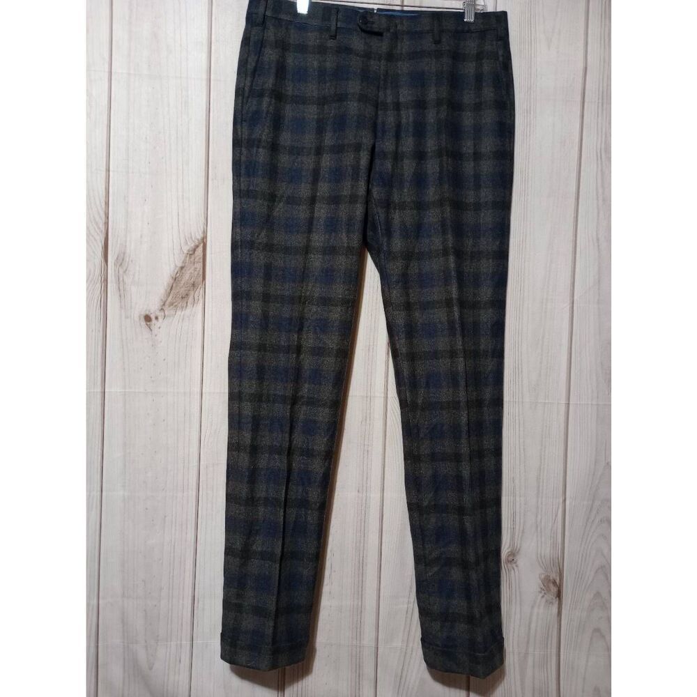 Valentini Pants Men's 36 Black Blue 100%‎ Wool